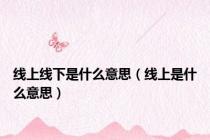 线上线下是什么意思（线上是什么意思）