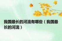 我国最长的河流有哪些（我国最长的河流）