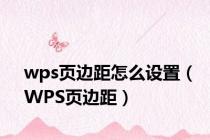 wps页边距怎么设置（WPS页边距）