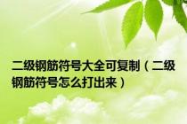 二级钢筋符号大全可复制（二级钢筋符号怎么打出来）