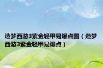 造梦西游3紫金轻甲易爆点图（造梦西游3紫金轻甲易爆点）