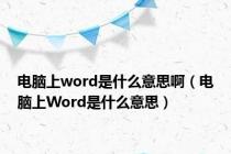 电脑上word是什么意思啊（电脑上Word是什么意思）