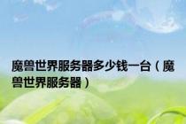 魔兽世界服务器多少钱一台（魔兽世界服务器）