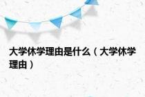 大学休学理由是什么（大学休学理由）