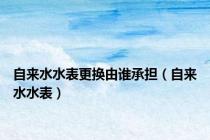 自来水水表更换由谁承担（自来水水表）