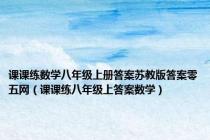 课课练数学八年级上册答案苏教版答案零五网（课课练八年级上答案数学）