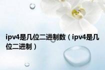 ipv4是几位二进制数（ipv4是几位二进制）