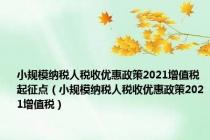 小规模纳税人税收优惠政策2021增值税起征点（小规模纳税人税收优惠政策2021增值税）