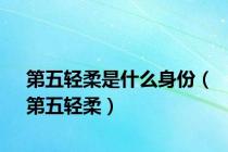 第五轻柔是什么身份（第五轻柔）