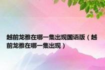越前龙雅在哪一集出现国语版（越前龙雅在哪一集出现）