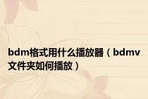 bdm格式用什么播放器（bdmv文件夹如何播放）