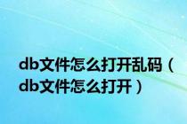db文件怎么打开乱码（db文件怎么打开）
