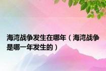 海湾战争发生在哪年（海湾战争是哪一年发生的）