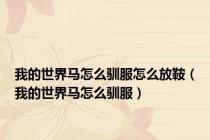 我的世界马怎么驯服怎么放鞍（我的世界马怎么驯服）