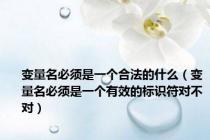 变量名必须是一个合法的什么（变量名必须是一个有效的标识符对不对）