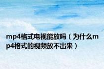 mp4格式电视能放吗（为什么mp4格式的视频放不出来）
