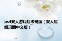 ps4双人游戏超级玛丽（双人超级玛丽中文版）