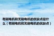 有刷电机和无刷电机的优缺点是什么（有刷电机和无刷电机的优缺点）