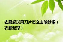 衣服起球用刀片怎么去除妙招（衣服起球）