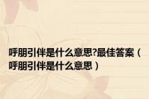 呼朋引伴是什么意思?最佳答案（呼朋引伴是什么意思）