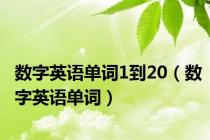 数字英语单词1到20（数字英语单词）