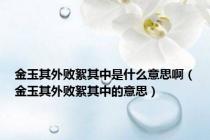 金玉其外败絮其中是什么意思啊（金玉其外败絮其中的意思）