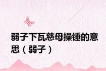 弱子下瓦慈母操锤的意思（弱子）