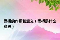 网桥的作用和意义（网桥是什么意思）