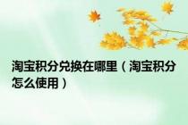 淘宝积分兑换在哪里（淘宝积分怎么使用）