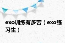exo训练有多苦（exo练习生）