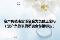 资产负债表货币资金为负数正常吗（资产负债表货币资金包括哪些）