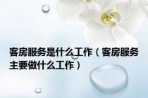 客房服务是什么工作（客房服务主要做什么工作）
