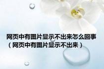 网页中有图片显示不出来怎么回事（网页中有图片显示不出来）