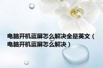 电脑开机蓝屏怎么解决全是英文（电脑开机蓝屏怎么解决）
