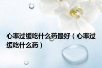 心率过缓吃什么药最好（心率过缓吃什么药）