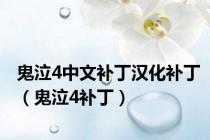鬼泣4中文补丁汉化补丁（鬼泣4补丁）