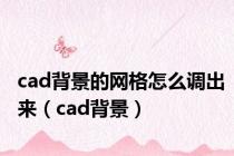 cad背景的网格怎么调出来（cad背景）