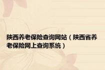 陕西养老保险查询网站（陕西省养老保险网上查询系统）
