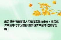 魔兽世界怀旧服猎人印记加宠物攻击宏（魔兽世界荣耀印记怎么获得 魔兽世界荣耀印记获得攻略）