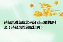 诗经风雅颂赋比兴分别记录的是什么（诗经风雅颂赋比兴）