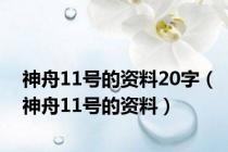 神舟11号的资料20字（神舟11号的资料）