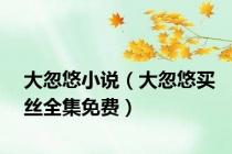 大忽悠小说（大忽悠买丝全集免费）