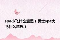 spa小飞什么意思（男士spa大飞什么意思）