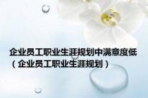 企业员工职业生涯规划中满意度低（企业员工职业生涯规划）