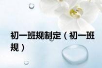 初一班规制定（初一班规）