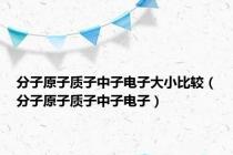 分子原子质子中子电子大小比较（分子原子质子中子电子）