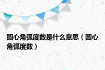 圆心角弧度数是什么意思（圆心角弧度数）