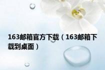 163邮箱官方下载（163邮箱下载到桌面）
