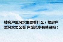 楼房户型风水主要看什么（楼房户型风水怎么看 户型风水有禁忌吗）