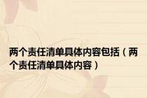 两个责任清单具体内容包括（两个责任清单具体内容）